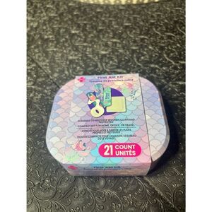 New Mermaid Print Compact First Aid Kit - Pastel Purple Pink Blue 21 pc